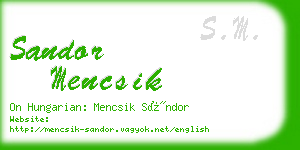 sandor mencsik business card